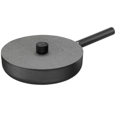 Padella Sauté 28 cm in ghisa con coperchio in ghisa - "Noir" progettata da Broberg & Ridderstråle / Skeppshult con manici in alluminio anodizzato nero massiccio