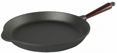 Gusseisen Bratpfanne Ø 36 cm mit Holzgriff Buche Skeppshult 0360T