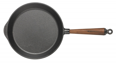 Padella Ø 26 cm in ghisa - Manico in noce e manico da banco Skeppshult 0260V Per tutti i tipi di stufe, induzione inclusa.