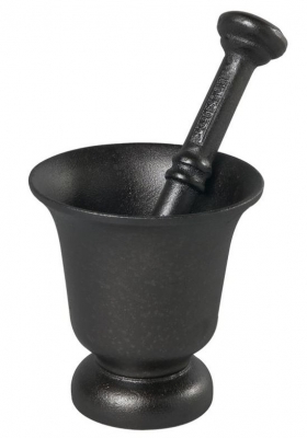 Mörser 11 cm mit Gusseisen Stössel Skeppshult 0049