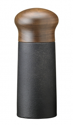 Pfeffer-/Kräutermühle mit gusseisernen Mahlwerk und Deckel in edlem Walnussholz Skeppshult 0074