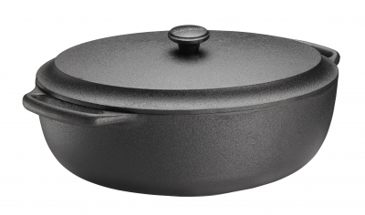 Gusseisen Kasserole / Bräter oval mit Gusseisendeckel 6 L Skeppshult 9000