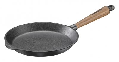 Bratpfanne Ø 24 cm Gusseisen - Walnussgriff & Gegengriff Skeppshult 0240V