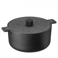 Gusseisen Kasserole / Bräter 5 liter mit Gusseisendeckel - "Noir" designed by Broberg & Ridderstråle / Skeppshult 8350