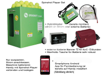 Komplett-Set - Spinshot Player High Spin (130 km/h) inkl. Batterie (4-6 h Laufzeit) + Ladegerät inkl. Remote Watch
