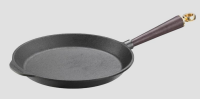Padella in ghisa Ø 28 cm manico in frassino nero svedese e pomolo in ottone Skeppshult 0280TSM