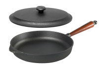Gusseisen Servierpfanne Ø 28 cm mit Holzgriff Buche £+ Gusseisendeckel, Hohe Kante 5 cm Skeppshult 0130T-JL Gusseisen Servierpfanne Ø 28 cm mit Holzgriff Buche £+ Gusseisendeckel, Hohe Kante 5 cm Skeppshult 0130T-JL