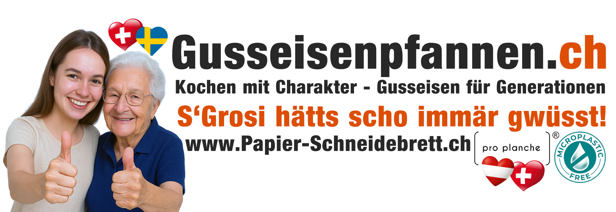 Gusseisenpfannen.ch – Kochen mit Charakter – S'Grosi hätts scho immär gwüsst!